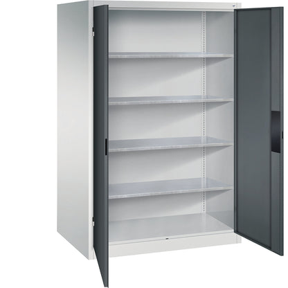 Heavy duty workshop cupboard, width 1200 mm, depth 800 mm, charcoal door.