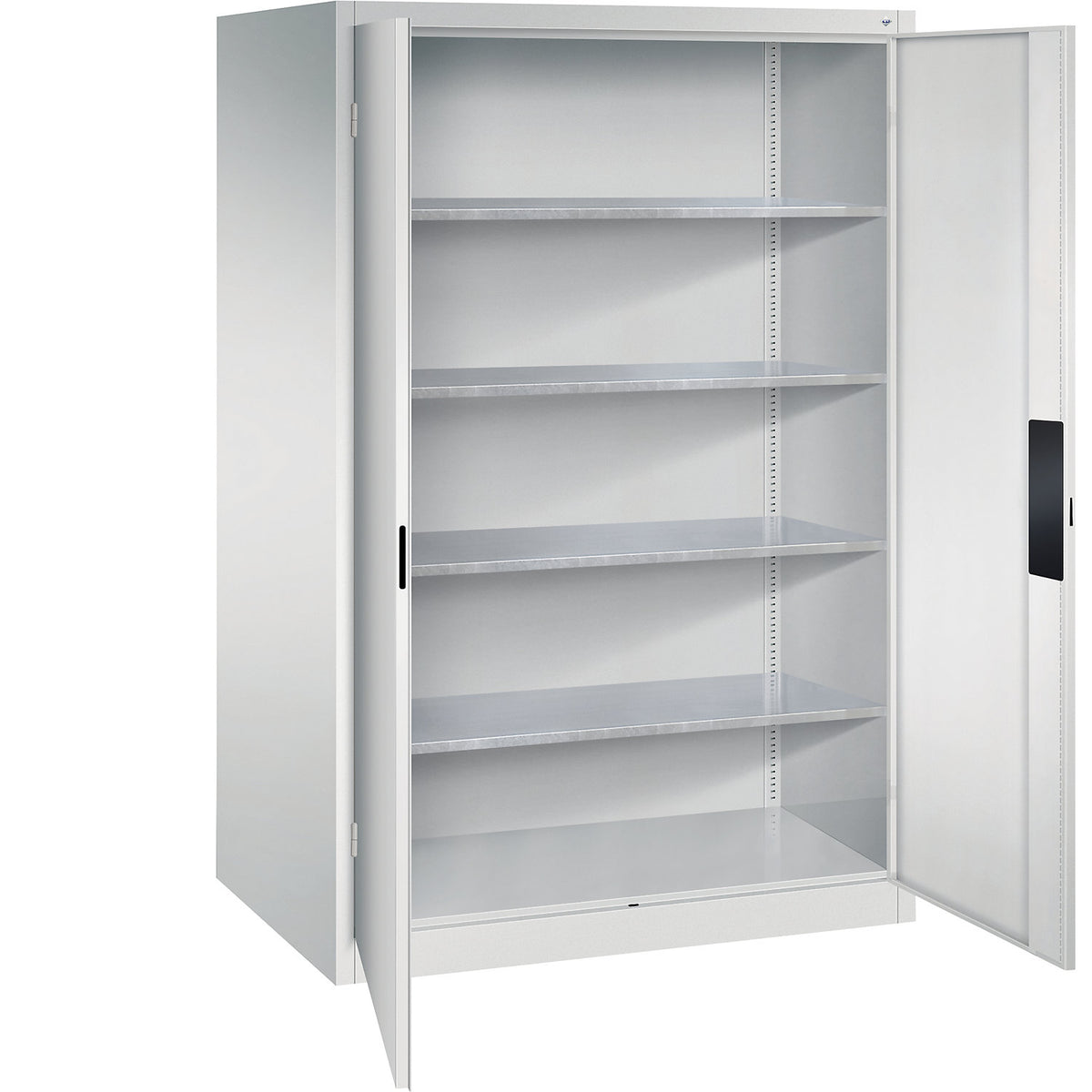 Heavy duty workshop cupboard, width 1200 mm, depth 800 mm, light grey door.