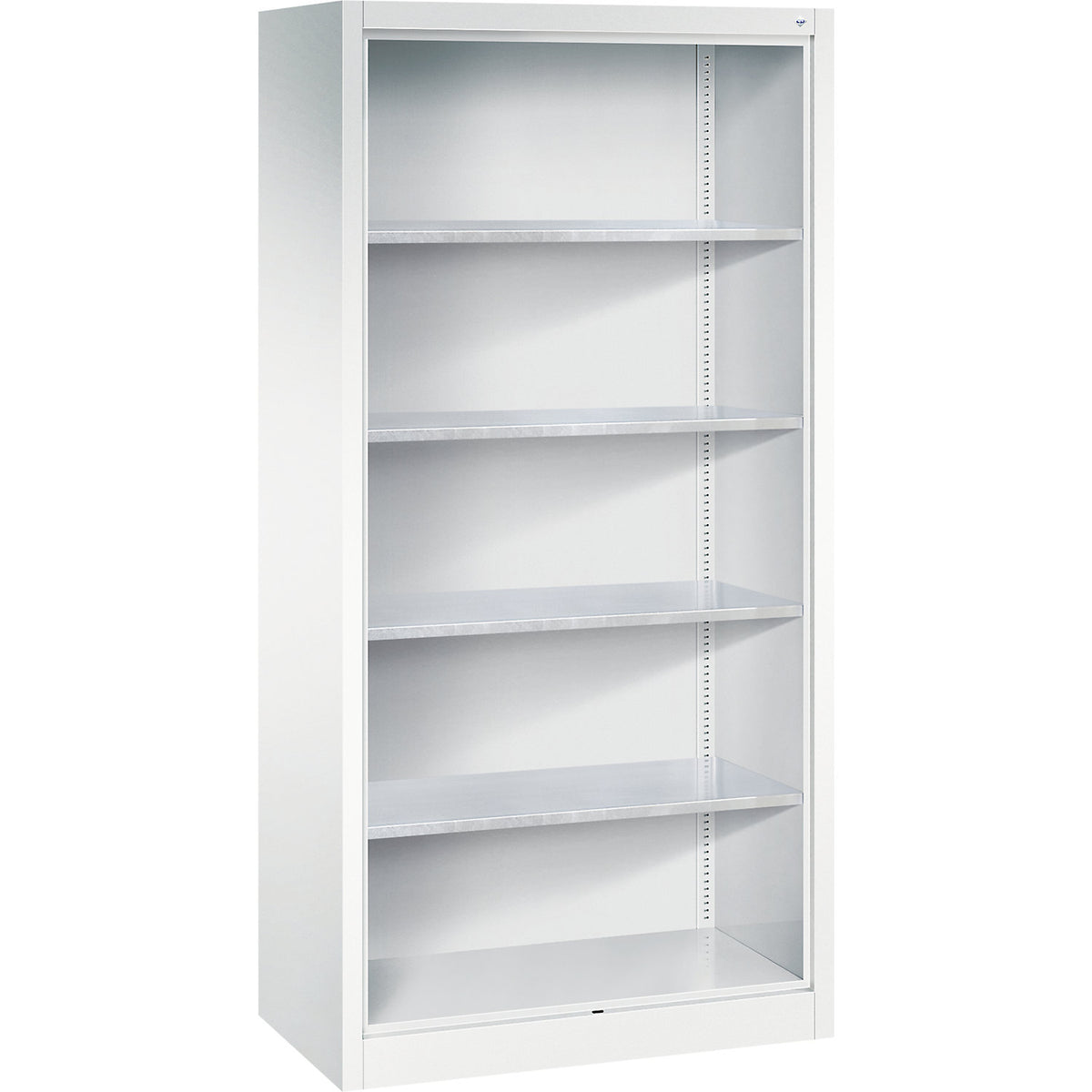 Shelf unit, with 4 zinc plated shelves, HxWxD 1950 x 930 x 500 mm.