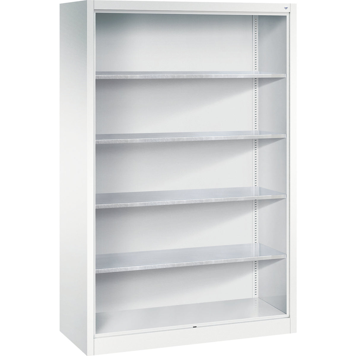 Shelf unit, with 4 zinc plated shelves, HxWxD 1950 x 1200 x 500 mm.