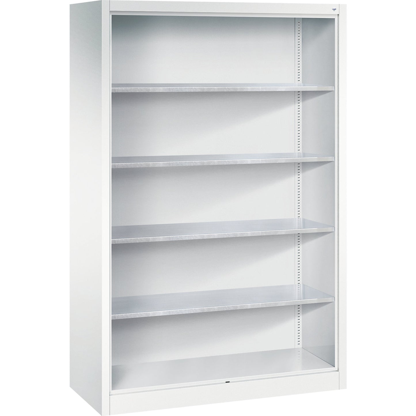 Shelf unit, with 4 zinc plated shelves, HxWxD 1950 x 1200 x 500 mm.