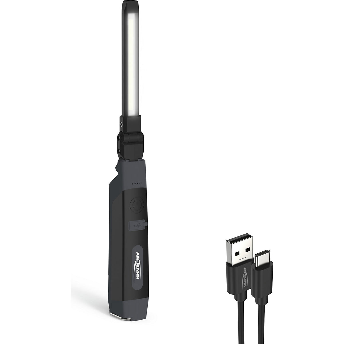 IL500R rechargeable LED work light, 130 / 500 lm, black, LxWxH 320 x 43 x 33 mm.