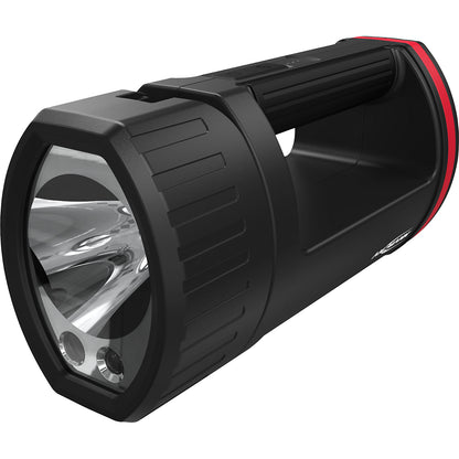 HS20R Pro rechargeable LED hand-held spotlight, 1700 lm, black/red, LxWxH 215 x 105 x 81 mm.
