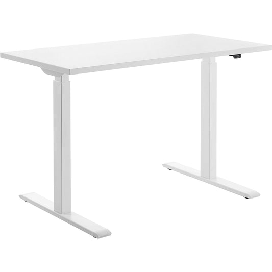 Desk, electric height adjustment, straight, WxD 1200 x 600 mm, white/white.