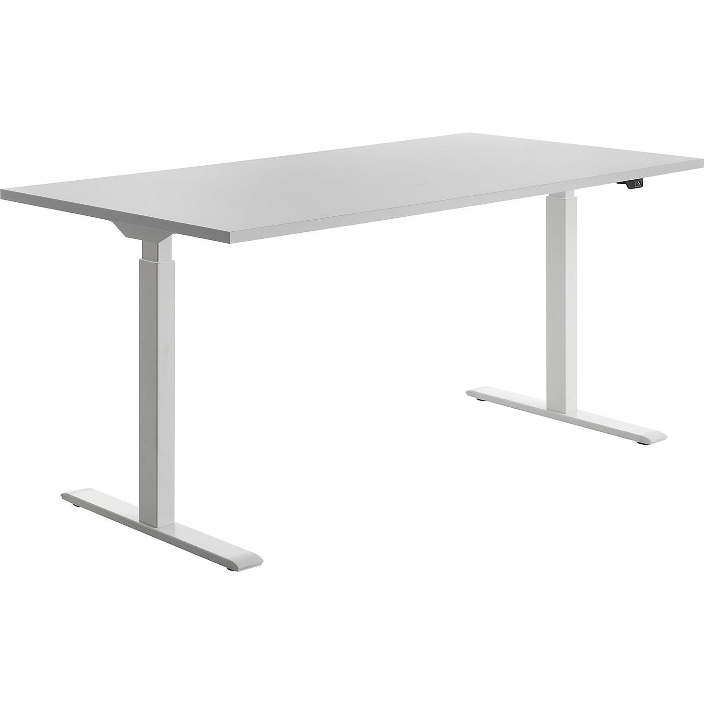 Desk, electric height adjustment, straight, WxD 1600 x 800 mm, white/white.