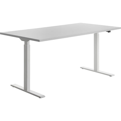 Desk, electric height adjustment, straight, WxD 1600 x 800 mm, white/white.