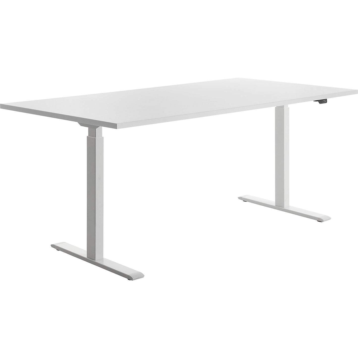 Desk, electric height adjustment, straight, WxD 1800 x 800 mm, white/white.