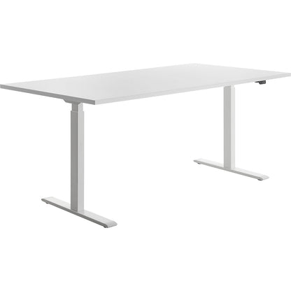 Desk, electric height adjustment, straight, WxD 1800 x 800 mm, white/white.
