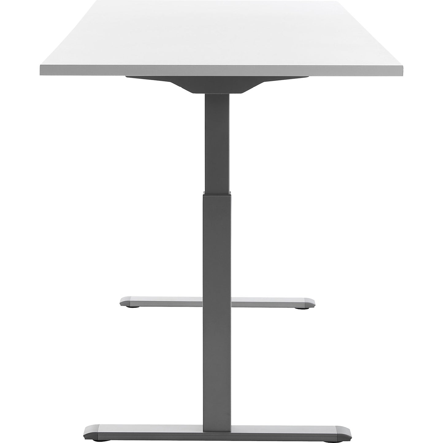 Desk, electric height adjustment, straight, WxD 1800 x 800 mm, white/grey.