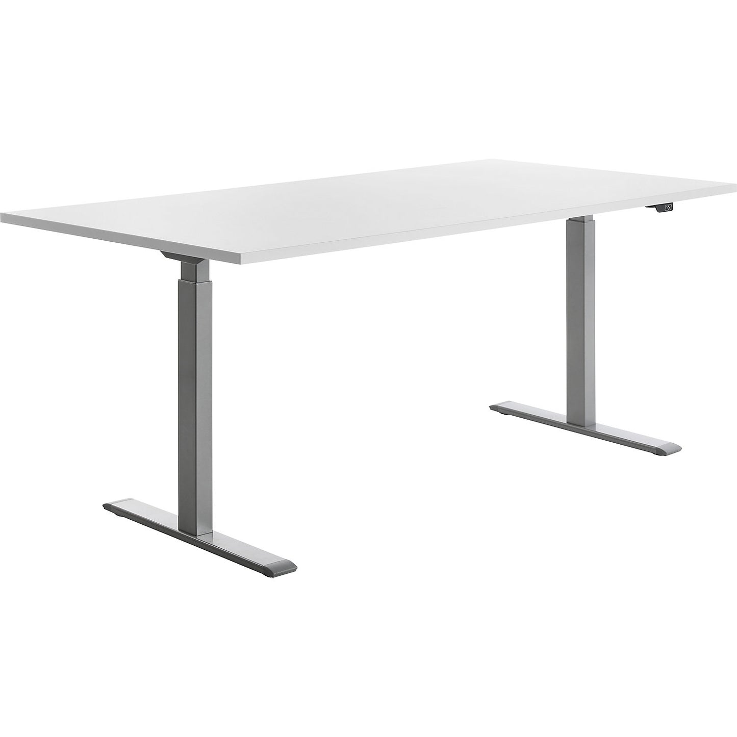 Desk, electric height adjustment, straight, WxD 1800 x 800 mm, white/grey.