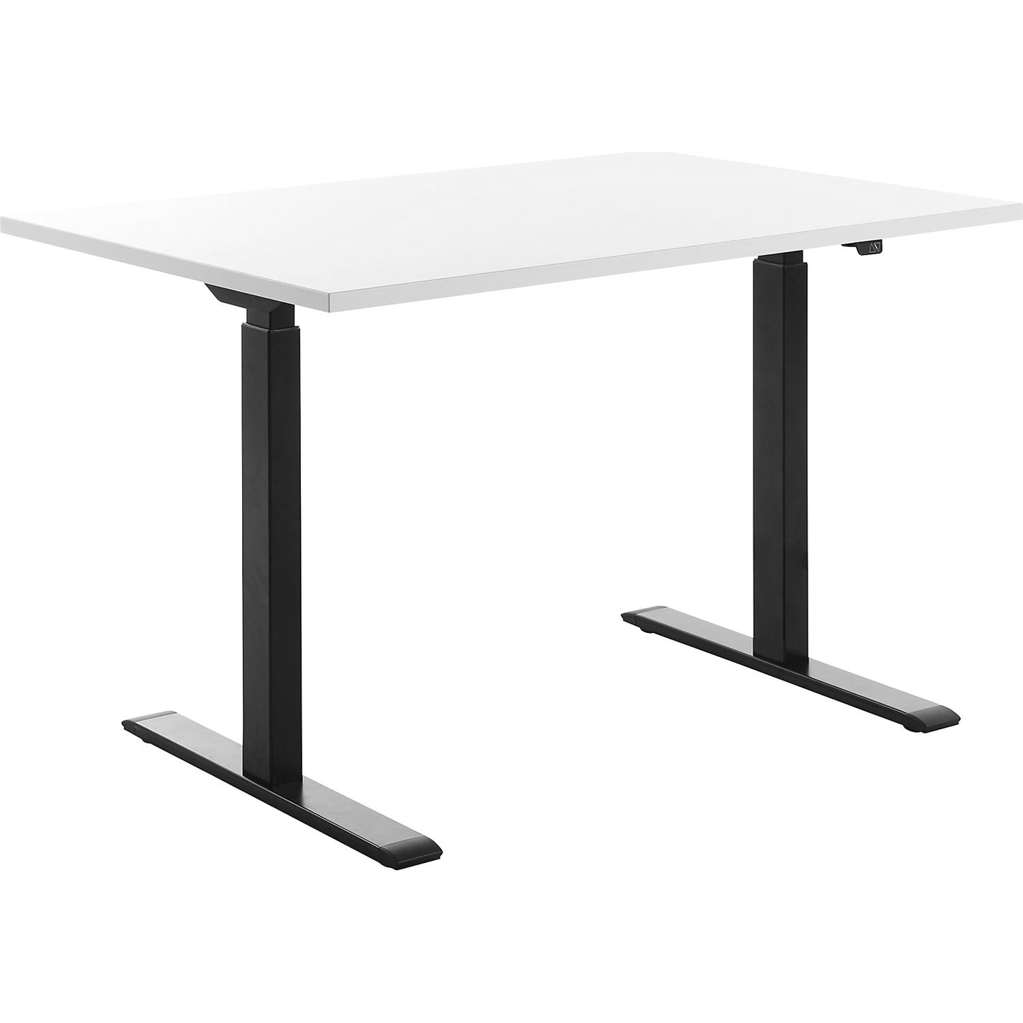 Desk, electric height adjustment, straight, WxD 1200 x 800 mm, white/black.