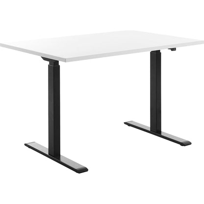 Desk, electric height adjustment, straight, WxD 1200 x 800 mm, white/black.