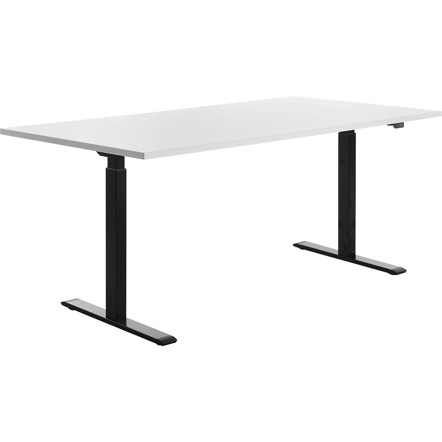 Desk, electric height adjustment, straight, WxD 1800 x 800 mm, white/black.