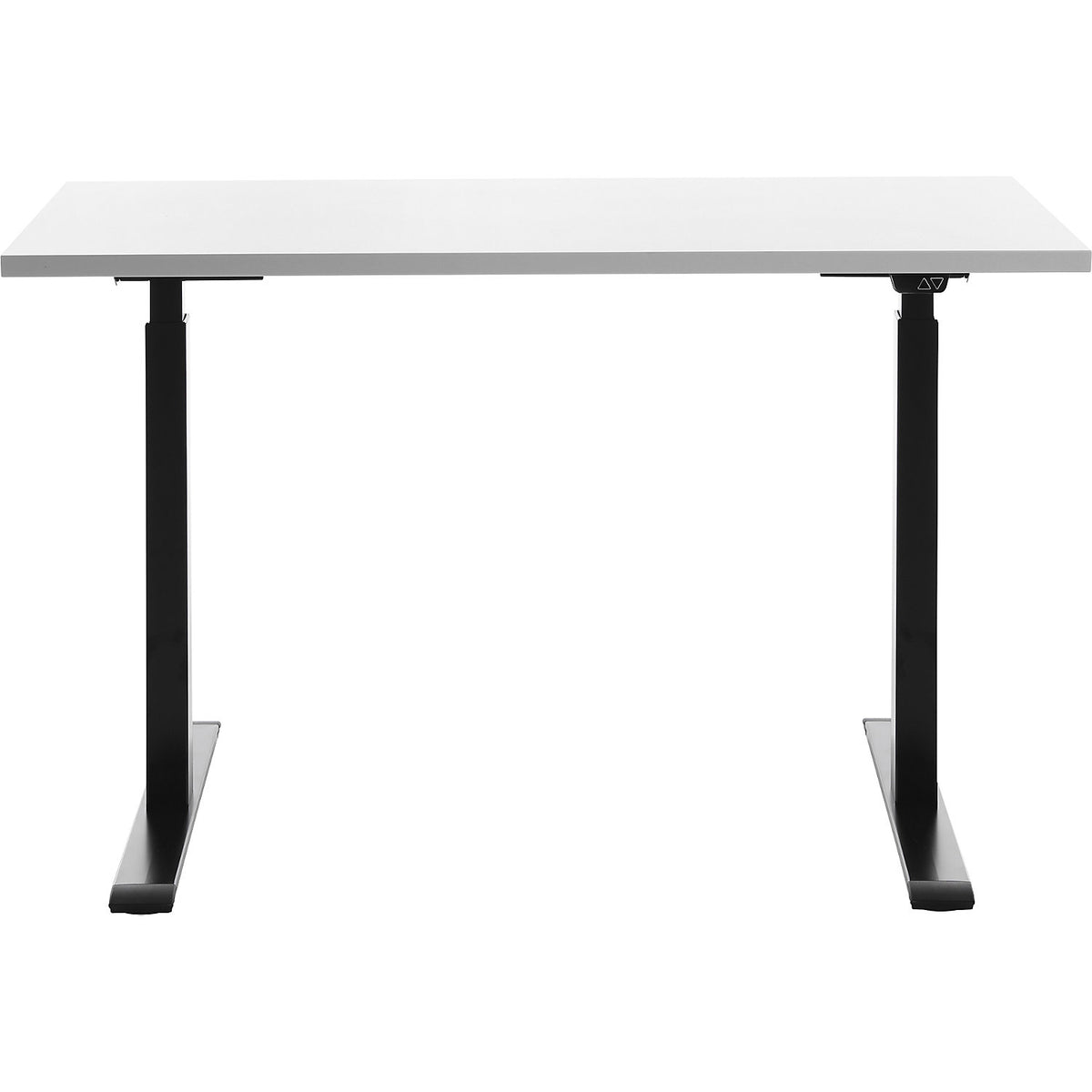 Desk, electric height adjustment, straight, WxD 1200 x 600 mm, white/black.