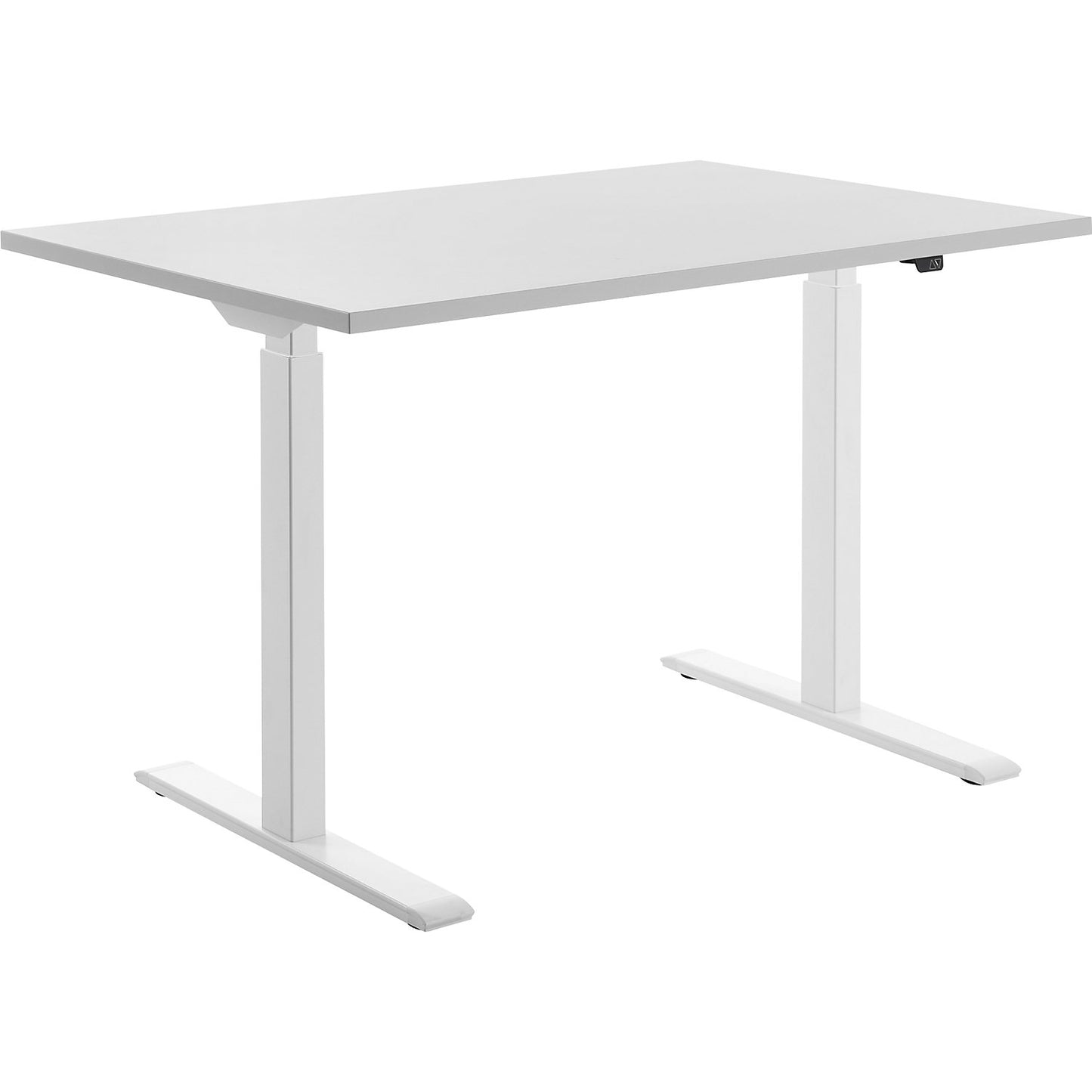 Desk, electric height adjustment, straight, WxD 1200 x 800 mm, light grey/white.