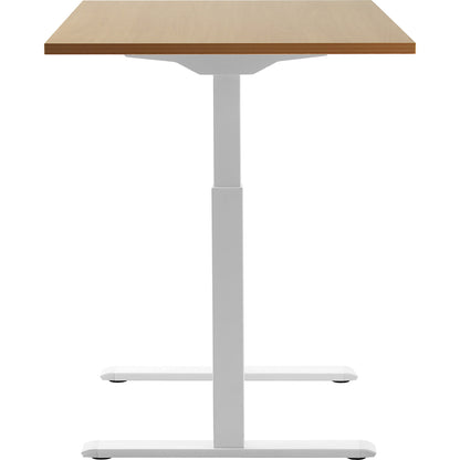 Desk, electric height adjustment, straight, WxD 1200 x 800 mm, beech/white.