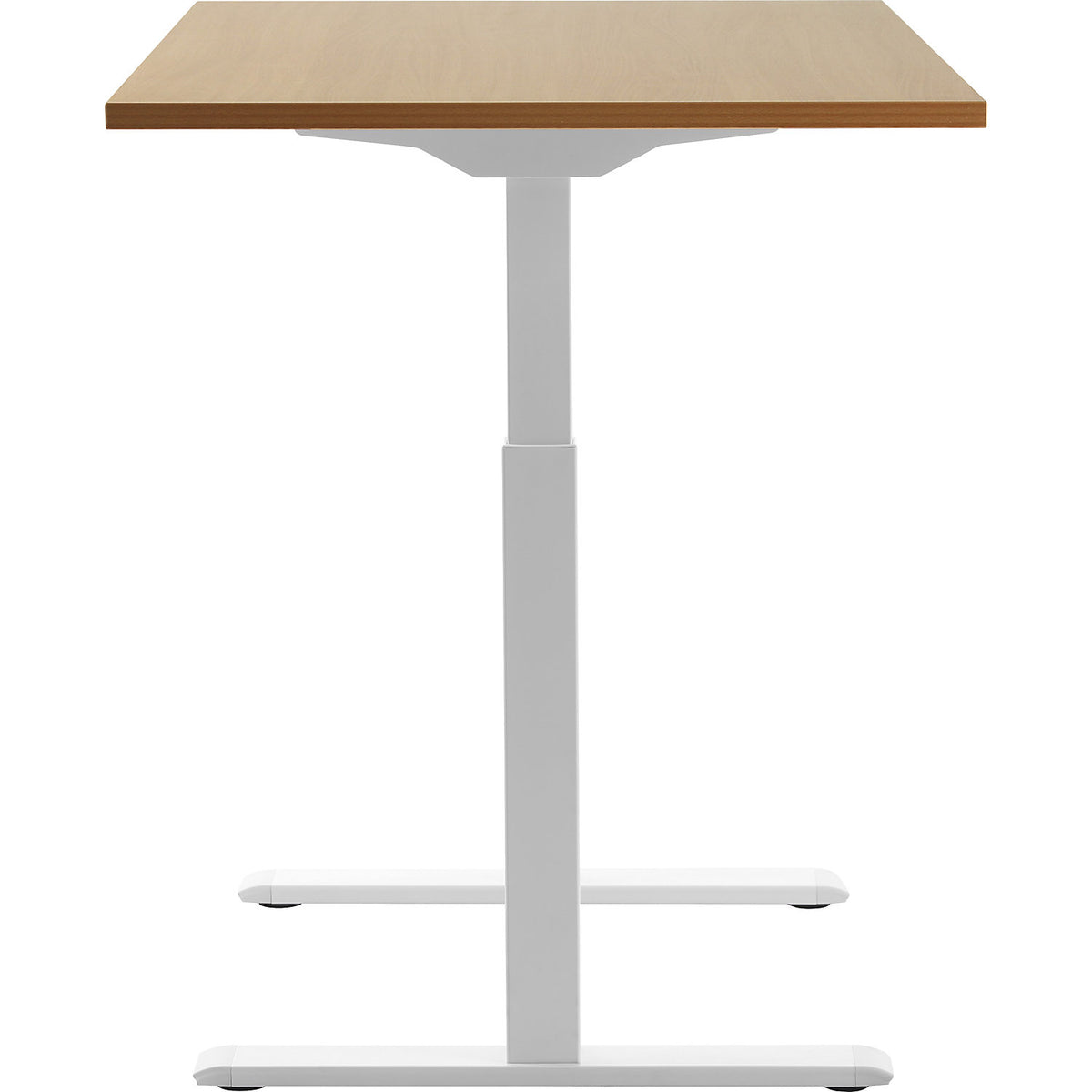 Desk, electric height adjustment, straight, WxD 1200 x 800 mm, beech/white.