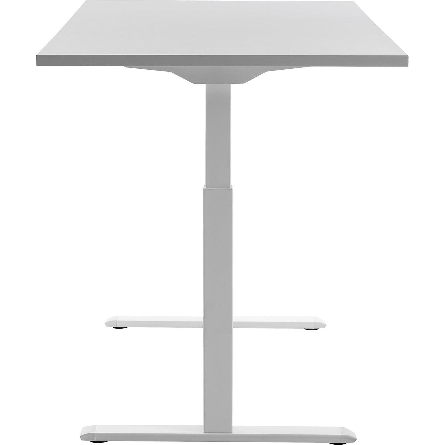 Desk, electric height adjustment, straight, WxD 1600 x 800 mm, light grey/white.