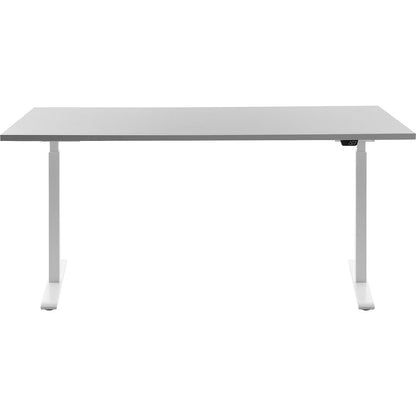 Desk, electric height adjustment, straight, WxD 1600 x 800 mm, light grey/white.