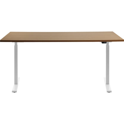 Desk, electric height adjustment, straight, WxD 1600 x 800 mm, beech/white.