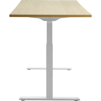 Desk, electric height adjustment, straight, WxD 1800 x 800 mm, maple/white.