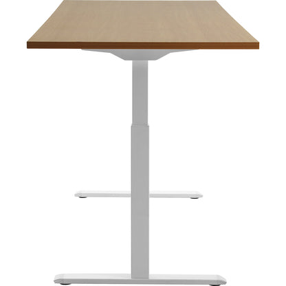Desk, electric height adjustment, straight, WxD 1800 x 800 mm, beech/white.