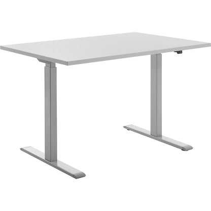 Desk, electric height adjustment, straight, WxD 1200 x 800 mm, light grey/grey.