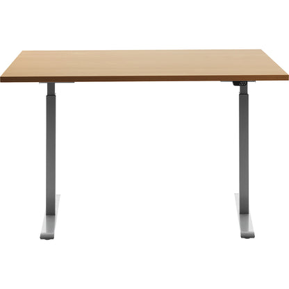Desk, electric height adjustment, straight, WxD 1200 x 800 mm, beech/grey.