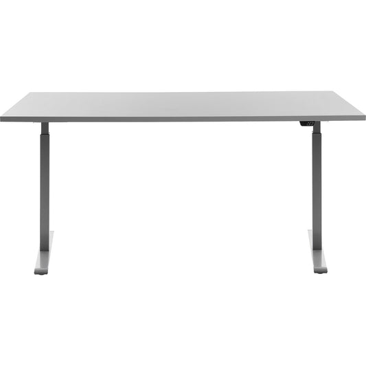 Desk, electric height adjustment, straight, WxD 1600 x 800 mm, light grey/grey.