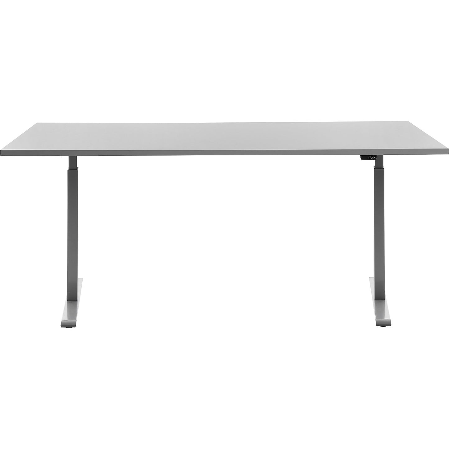 Desk, electric height adjustment, straight, WxD 1800 x 800 mm, light grey/grey.
