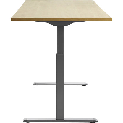 Desk, electric height adjustment, straight, WxD 1800 x 800 mm, maple/grey.