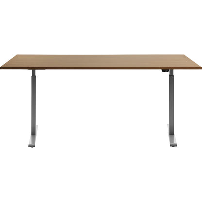 Desk, electric height adjustment, straight, WxD 1800 x 800 mm, beech/grey.