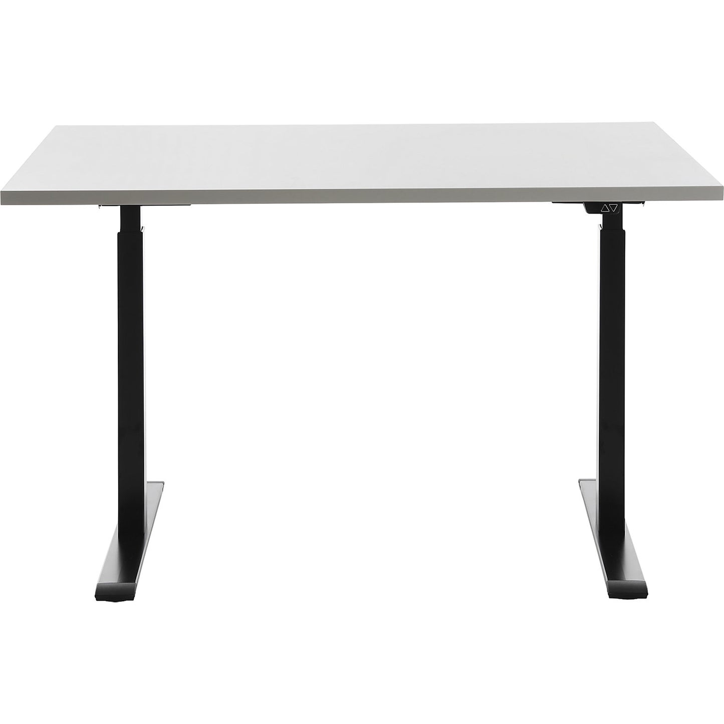 Desk, electric height adjustment, straight, WxD 1200 x 800 mm, light grey/black.