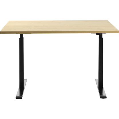 Desk, electric height adjustment, straight, WxD 1200 x 800 mm, maple/black.