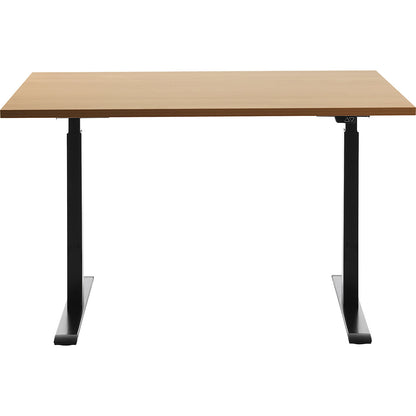 Desk, electric height adjustment, straight, WxD 1200 x 800 mm, beech/black.