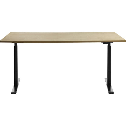 Desk, electric height adjustment, straight, WxD 1600 x 800 mm, maple/black.