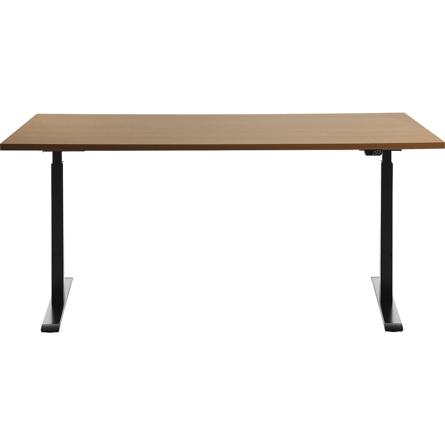 Desk, electric height adjustment, straight, WxD 1600 x 800 mm, beech/black.