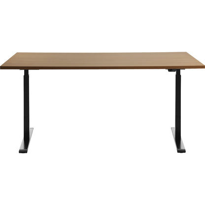 Desk, electric height adjustment, straight, WxD 1600 x 800 mm, beech/black.