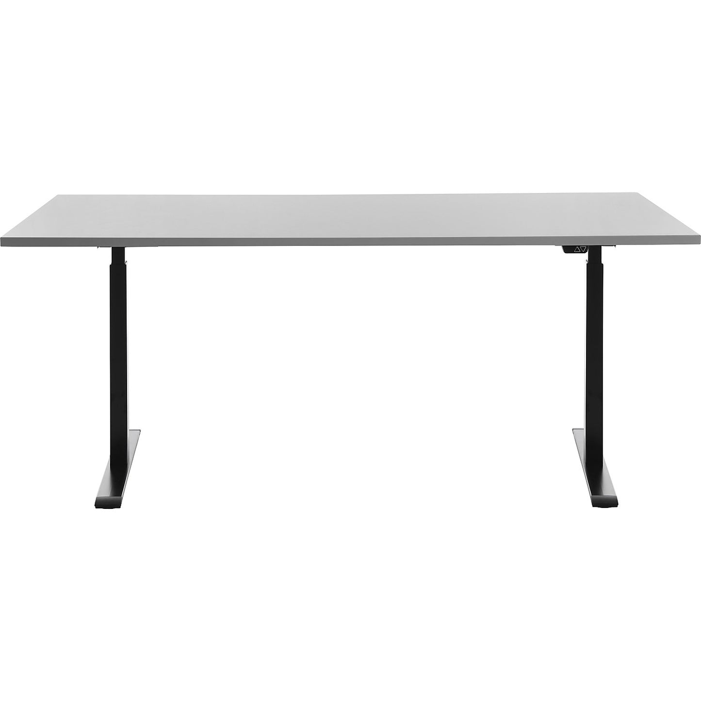 Desk, electric height adjustment, straight, WxD 1800 x 800 mm, light grey/black.