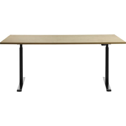 Desk, electric height adjustment, straight, WxD 1800 x 800 mm, maple/black.