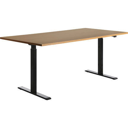 Desk, electric height adjustment, straight, WxD 1800 x 800 mm, beech/black.