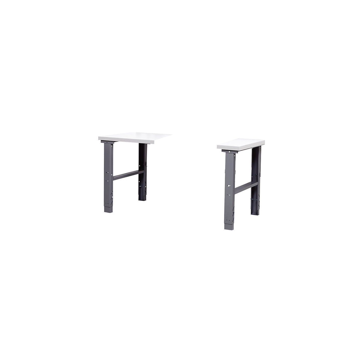 Workbench leg, height adjustable, for 800 mm deep panel.