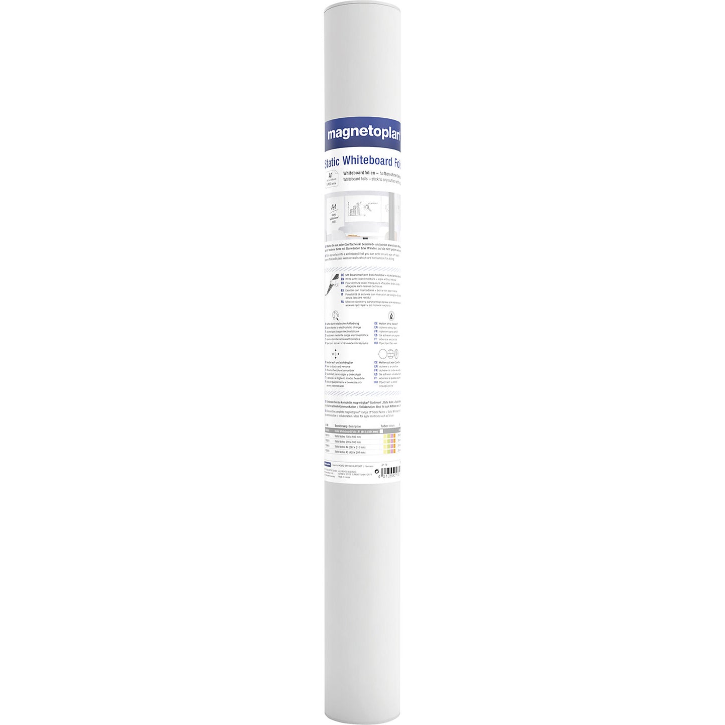 Static Whiteboard Foils, A1, pack of 5, white.