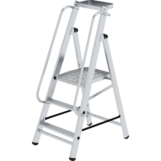 Mobile safety steps, plug-in, with handrail, 3 steps incl. platform.