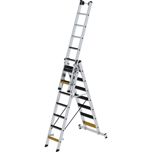 Multi-purpose step ladder, 3 sections, with beam and treads, 3 x 7 steps.