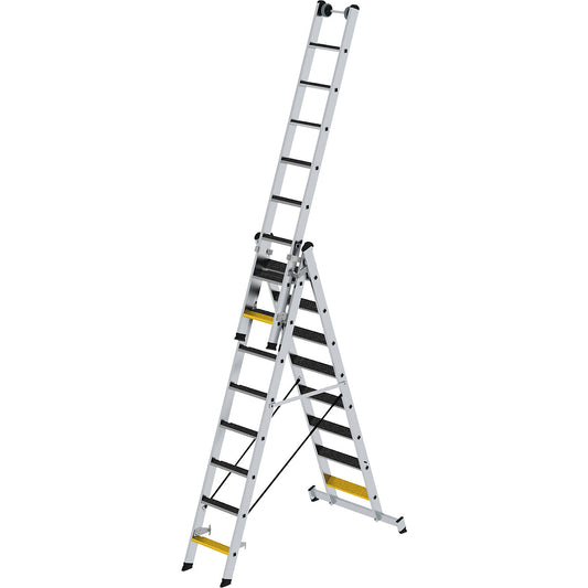 Multi-purpose step ladder, 3 sections, with beam and treads, 3 x 8 steps.