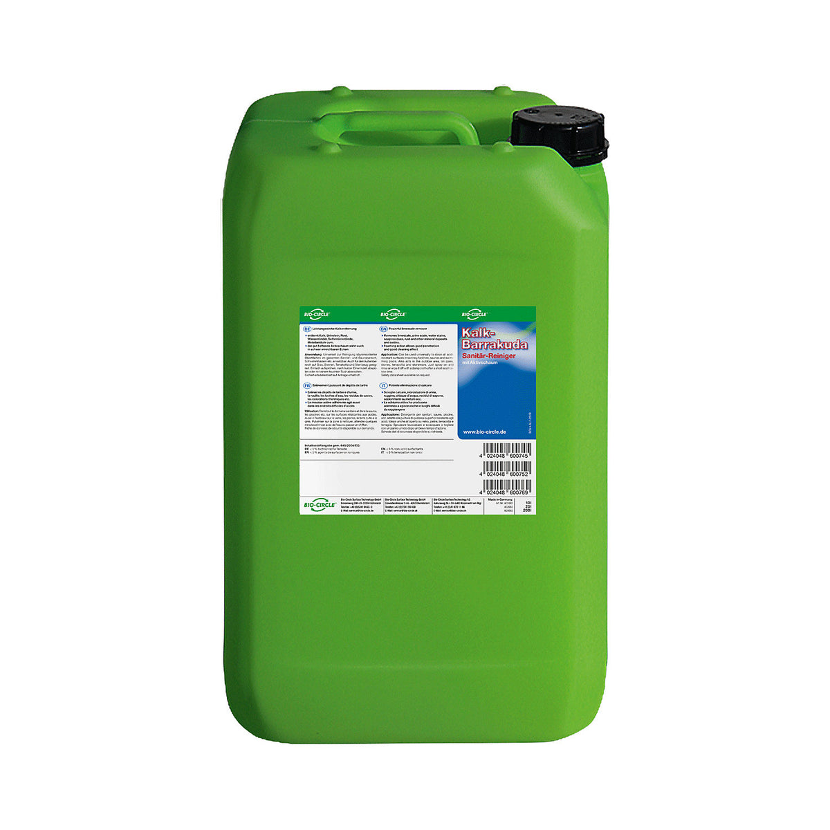 Limescale remover, 20 l canister, with active foam.