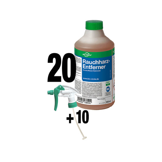 Smoke resin remover, pack of 20 + 10 sprayers, NSF certified.