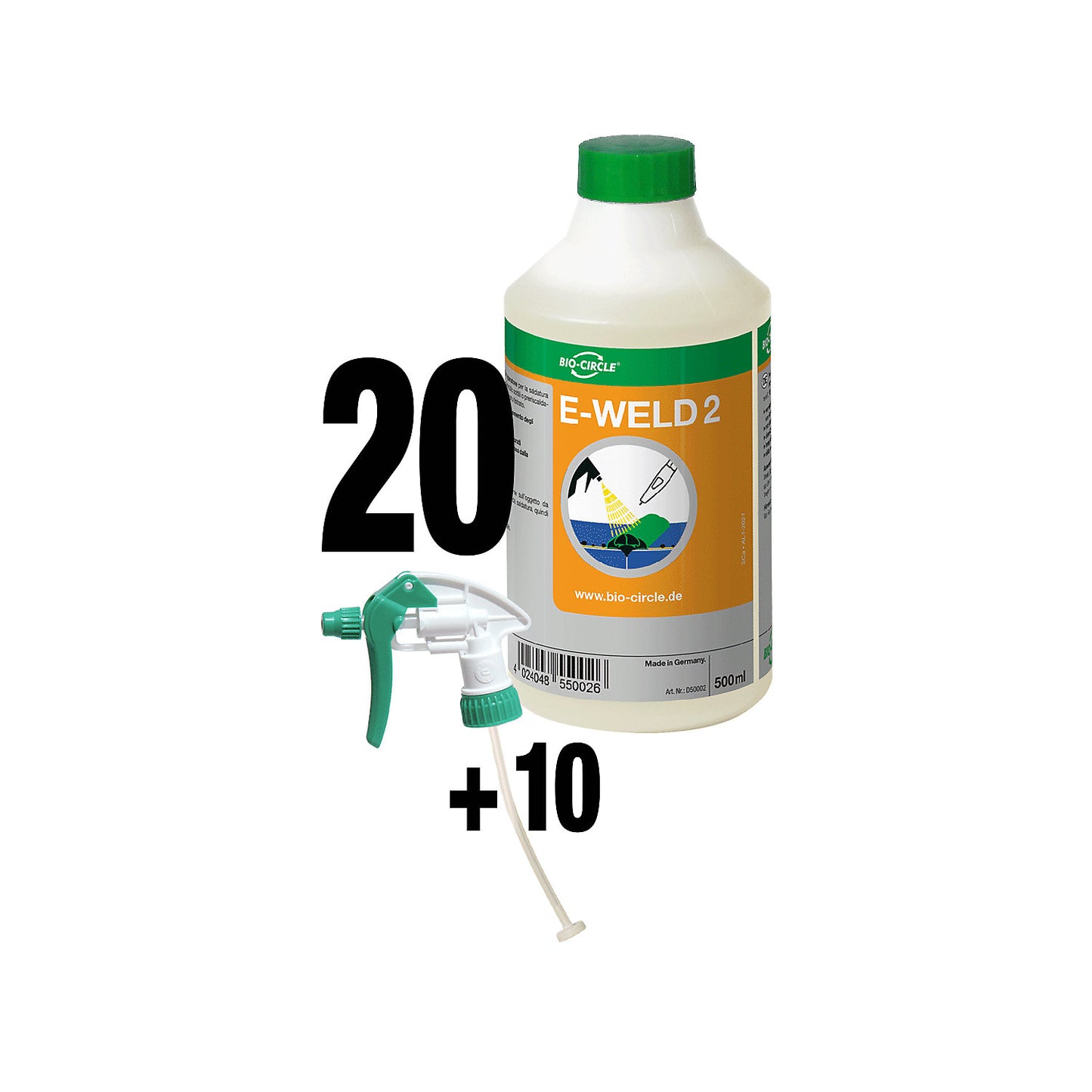 E-WELD 2 welding protection spray, pack of 20 + 10 sprayers, suitable for thick metal sheets.
