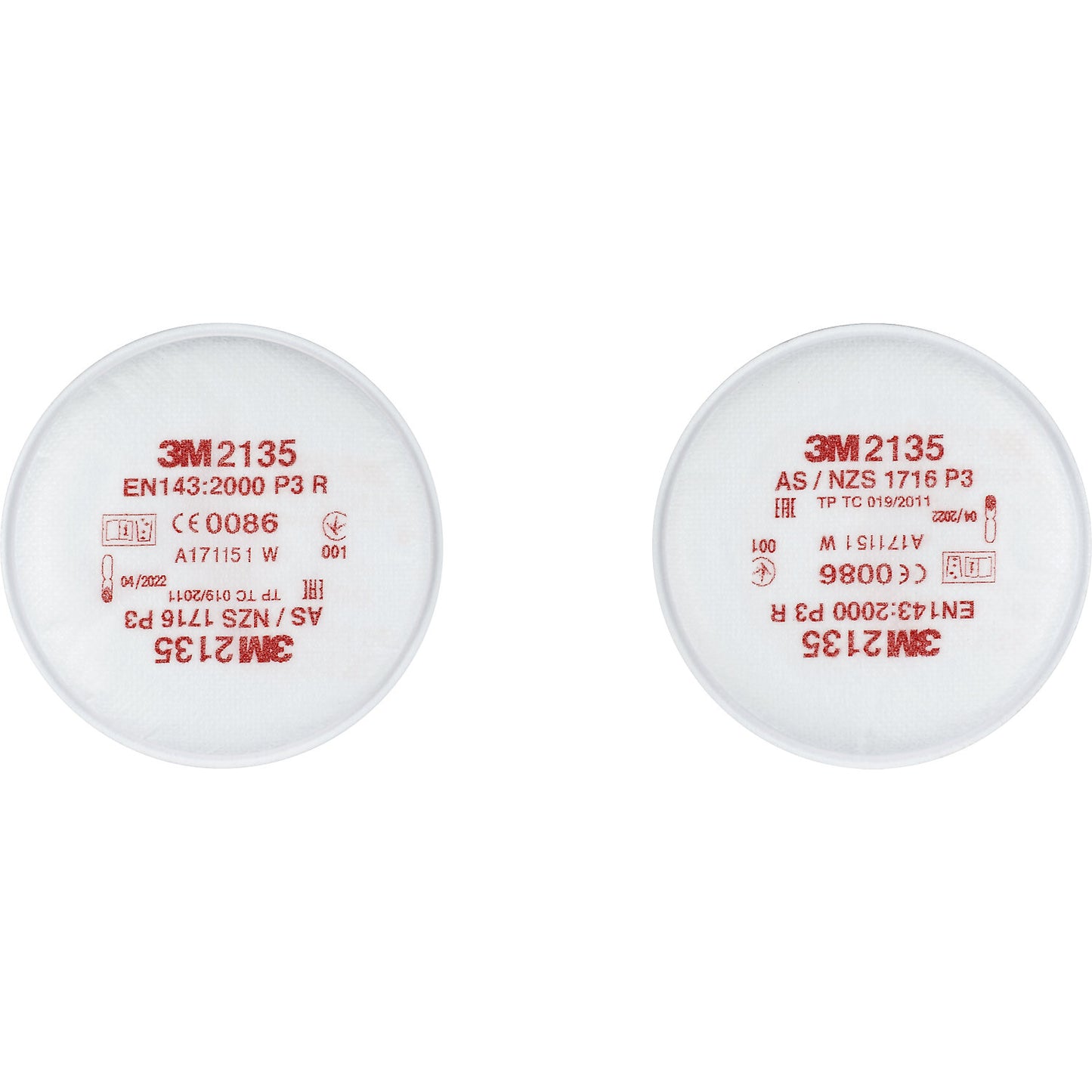 Particulate filter 2135, protection level P3, pack of 6 pairs, for 6000 half mask series.